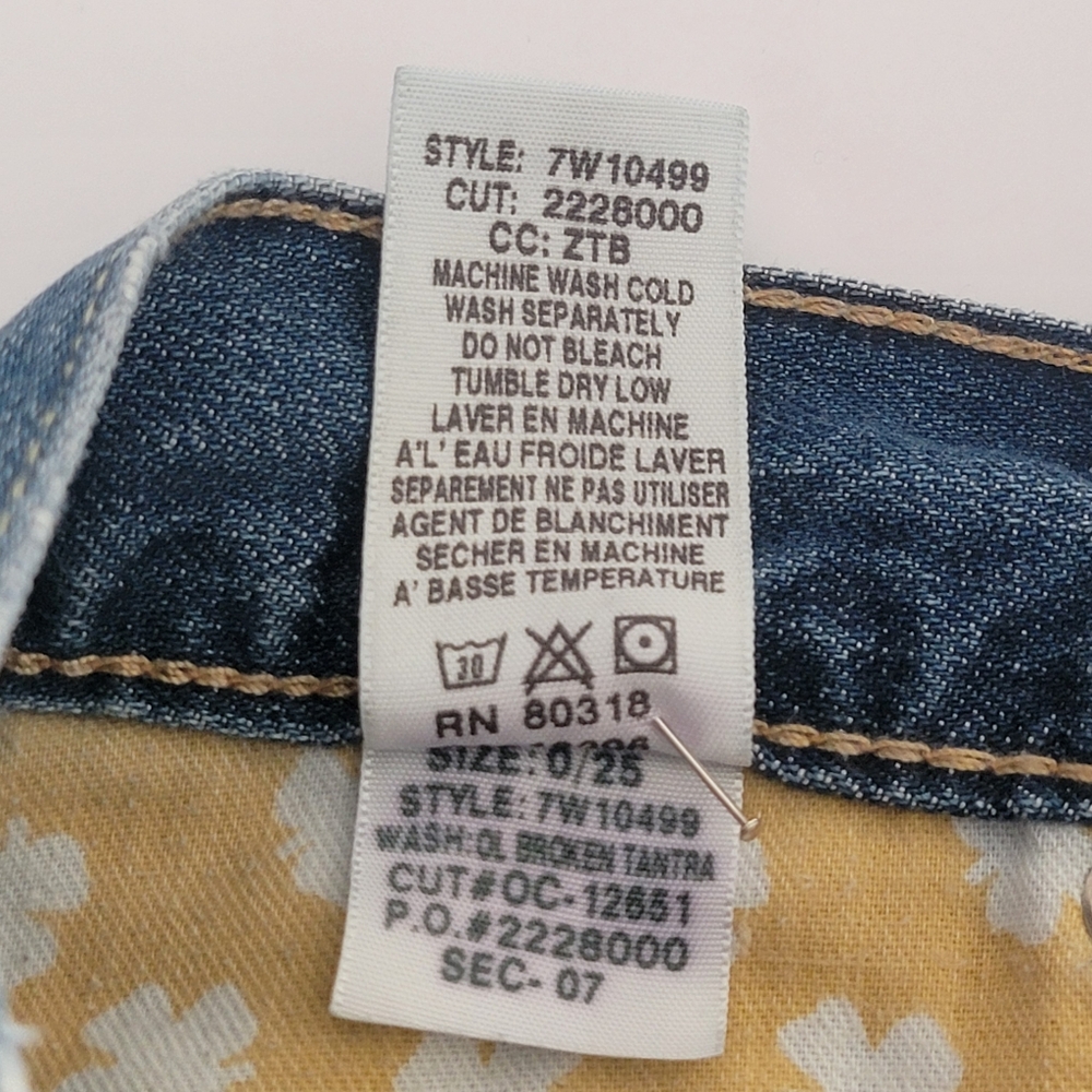 Lucky Brand By Gene Montesano Short Inseam Distressed Jeans Size 0/25 - Picture 13 of 15